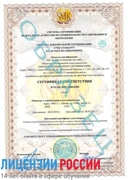 Образец сертификата соответствия Батайск Сертификат OHSAS 18001